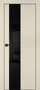 Межкомнатная дверь PX-6 черная кромка с 4-х ст. Бежевый матовый