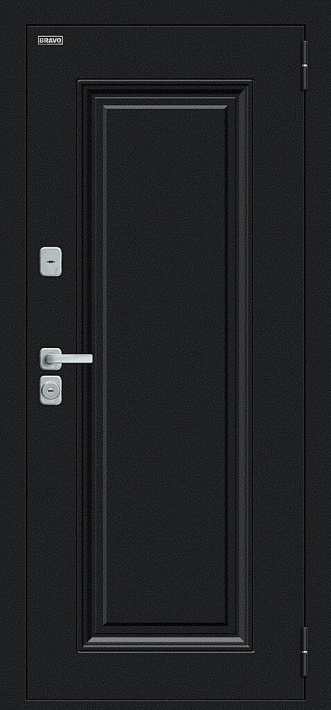 Входная дверь Thermo Флэш МФ/BChrome Букле черное/Cappuccino Melinga BR6215 внешняя сторона